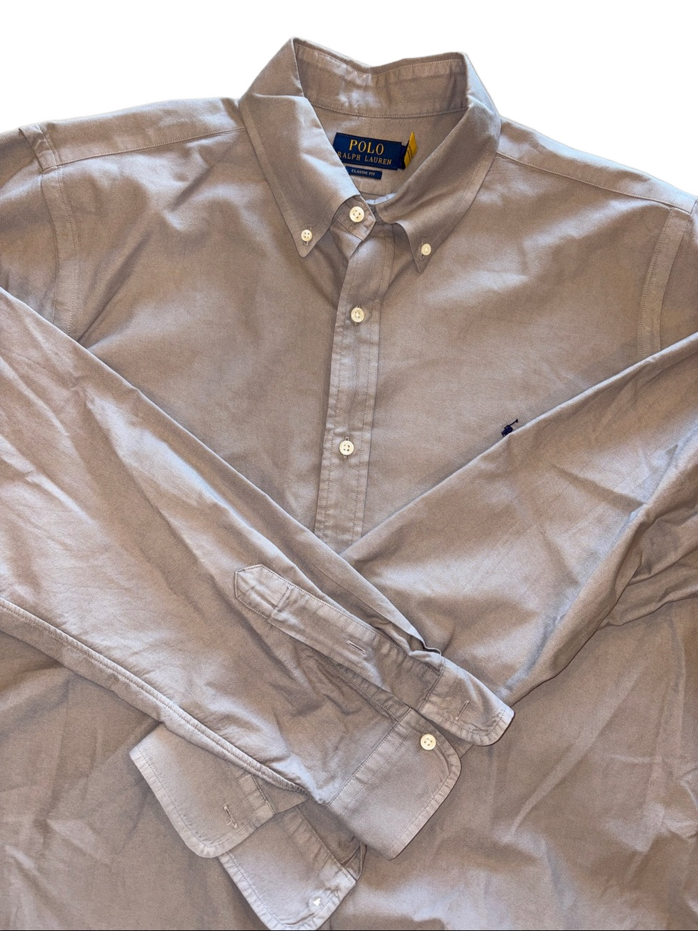 Polo Ralph Lauren Men's XL Classic Fit Long Sleeve Oxford Shirt Grey⁠